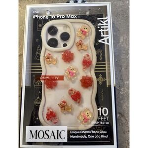 ARTIKL MOSAIC iPhone White Case For iPhone 16 Pro Max Charms CHRISTMAS DACHSHUND